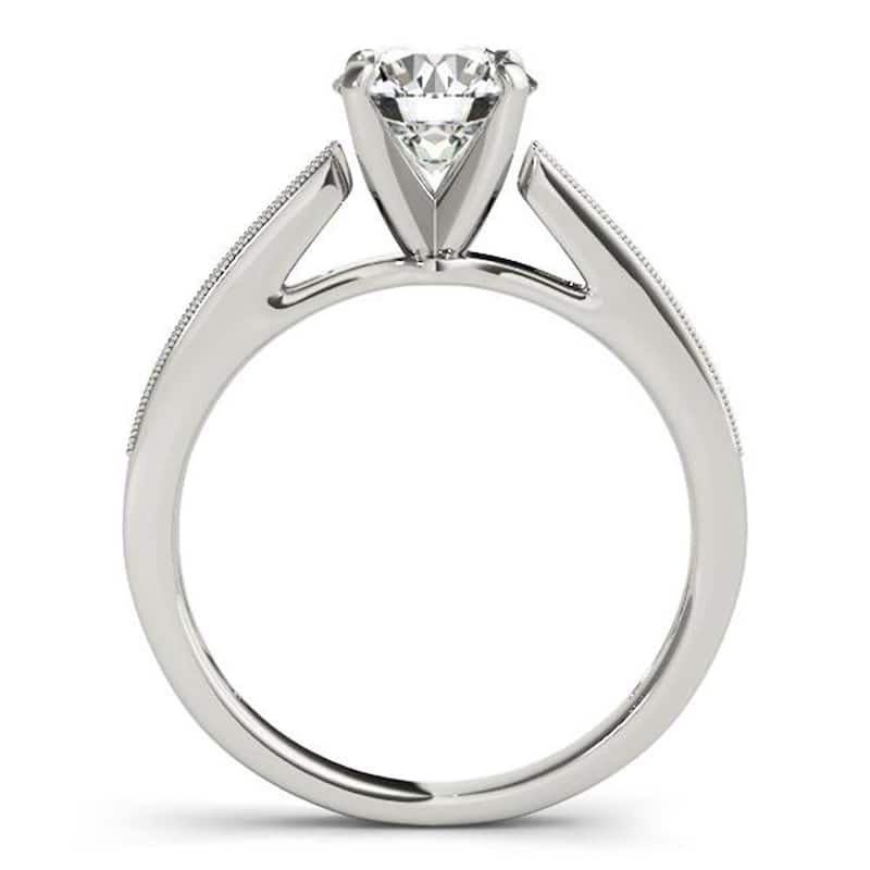 Auriya Classic 1 1/2ct Moissanite and Diamond Engagement Ring 1/6ctw 14K Gold