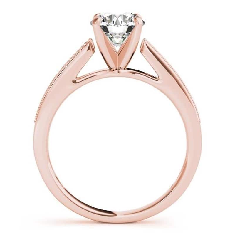 Auriya 14k Gold Classic 2 1/2ct Moissanite and Diamond Engagement Ring 1/6ctw