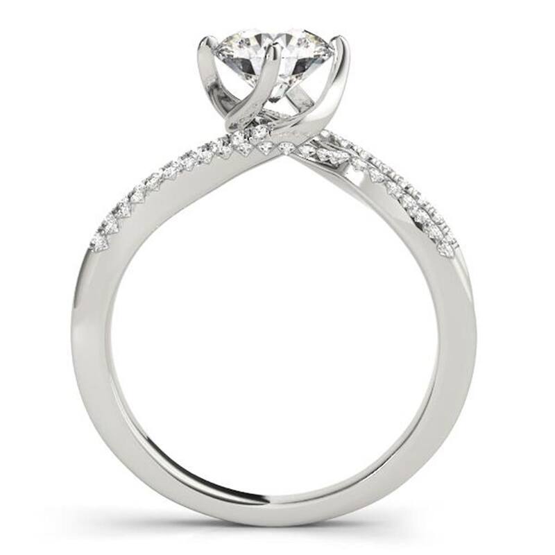 Auriya 14k Gold 2ctw Moissanite and Diamond Engagement Ring 1/6ctw