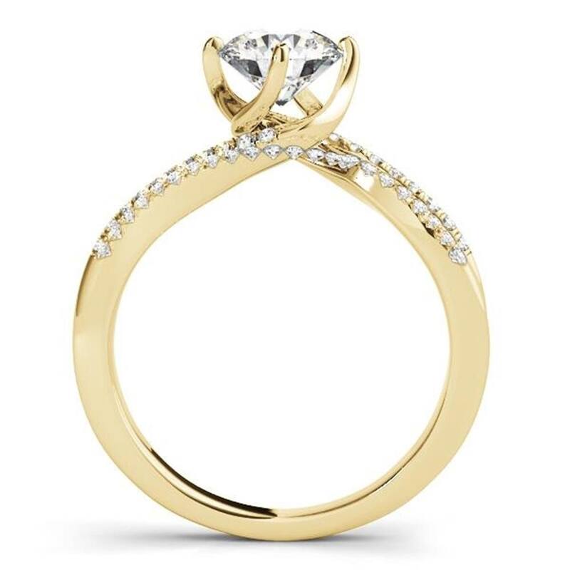 Auriya 14k Gold 2ctw Moissanite and Diamond Engagement Ring 1/6ctw