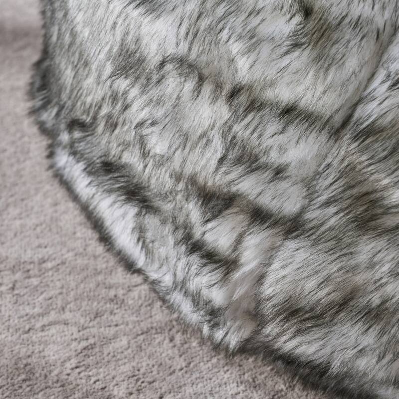 Warrin Furry Glam Faux Fur 3 Ft. Bean Bag by Christopher Knight Home