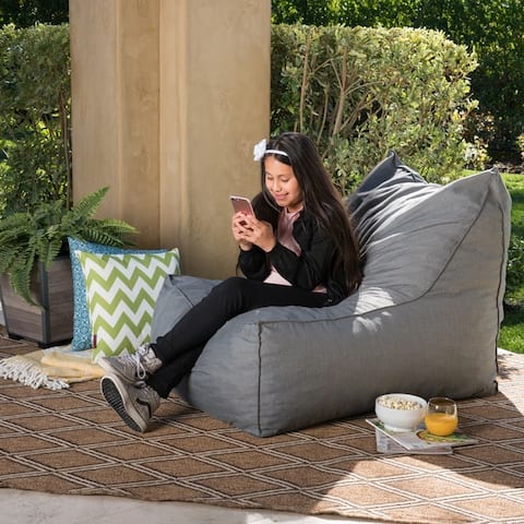 Tulum Outdoor Water Resistant Fabric Bean Bag Lounger by Christopher Knight Home