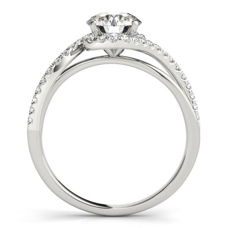 Moissanite by Auriya 14k Gold 3ctw Halo Diamond Engagement Ring 1/5ctw