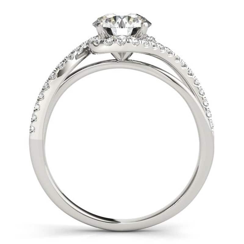 Moissanite by Auriya 2ctw Halo Diamond Engagement Ring 1/5ctw 14K Gold