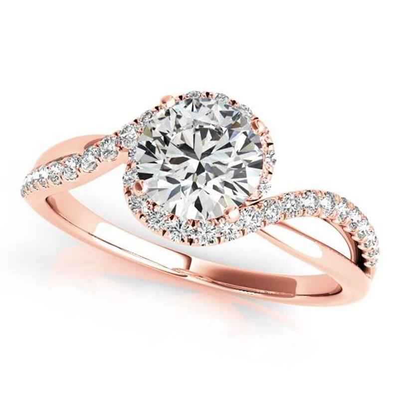 Moissanite by Auriya 14k Gold 2 1/2ctw Halo Diamond Engagement Ring 1/5ctw