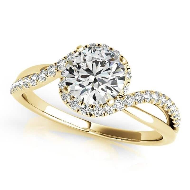 Moissanite by Auriya 14k Gold 2 1/2ctw Halo Diamond Engagement Ring 1/5ctw