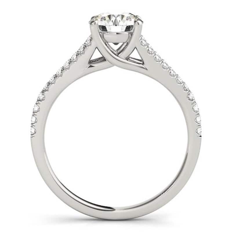 Auriya 14k Gold Modern Split 2 1/2ct Moissanite and 1/5ctw Diamond Engagement Ring