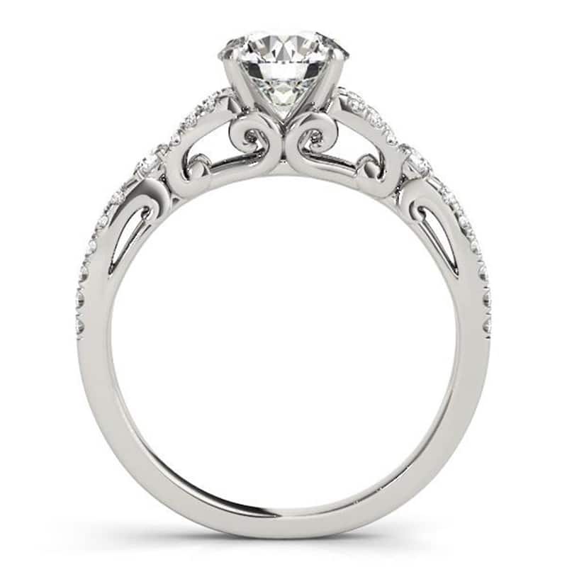 Auriya 1 1/2ct Unique Moissanite and Diamond Engagement Ring 1/4ctw 14k Gold
