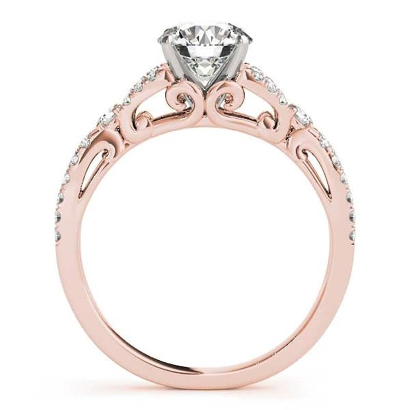 Auriya 2ct Unique Moissanite and Diamond Engagement Ring 1/4ctw 14k Gold