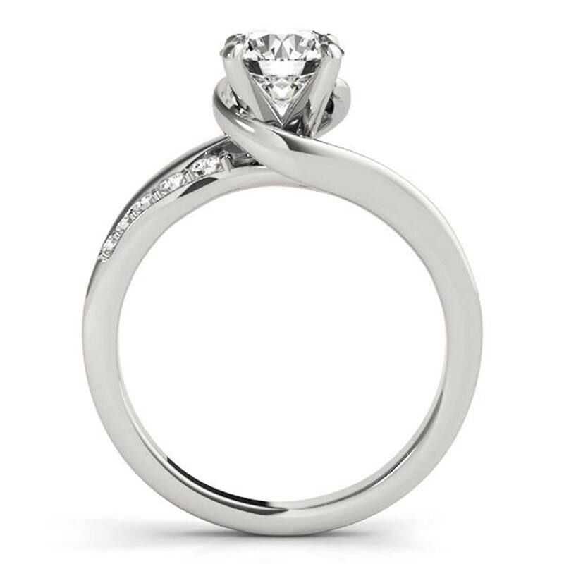 Auriya 14k Gold Modern 3ct Moissanite and Diamond Engagement Ring 1/4ctw