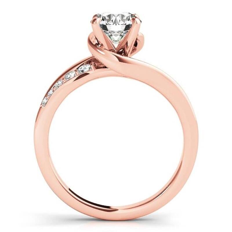 Auriya 14k Gold Modern 2 1/2ct Moissanite and Diamond Engagement Ring 1/4ctw