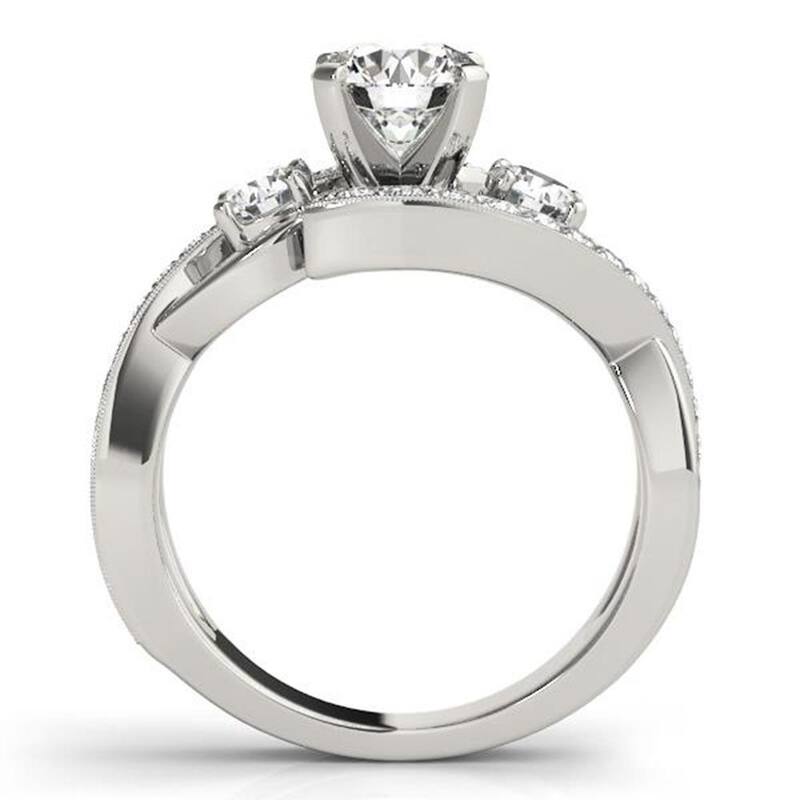 Auriya Unique 1 1/2ct Moissanite 3-Stone Diamond Engagement Ring 5/8ctw 14K Gold