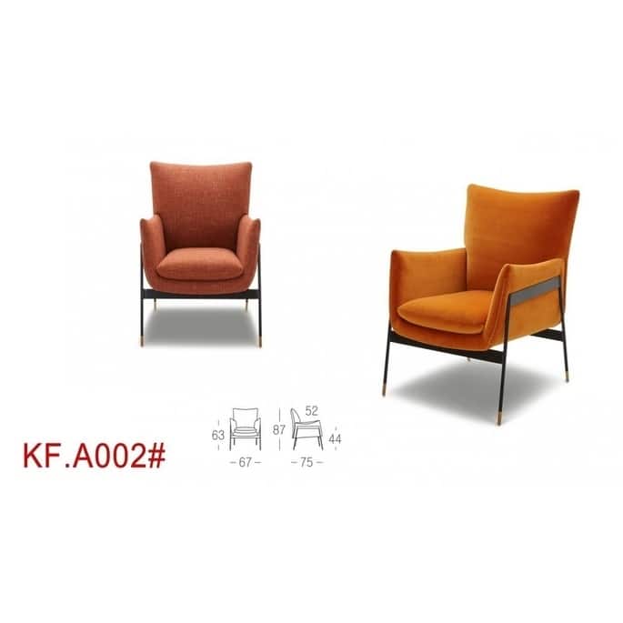 Divani Casa Joseph Modern Orange Fabric Accent Chair
