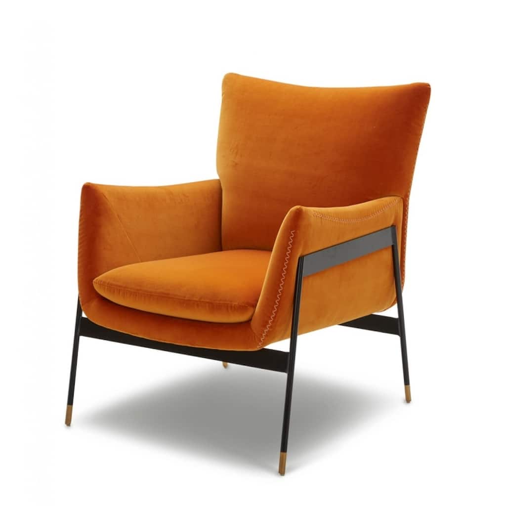 Divani Casa Joseph Modern Orange Fabric Accent Chair