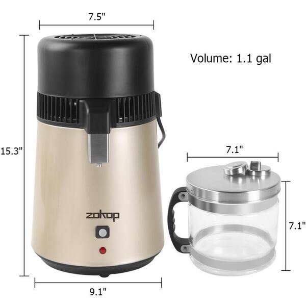 ZOKOP Countertop Water Distiller Machine Pure Water Purifier Filter
