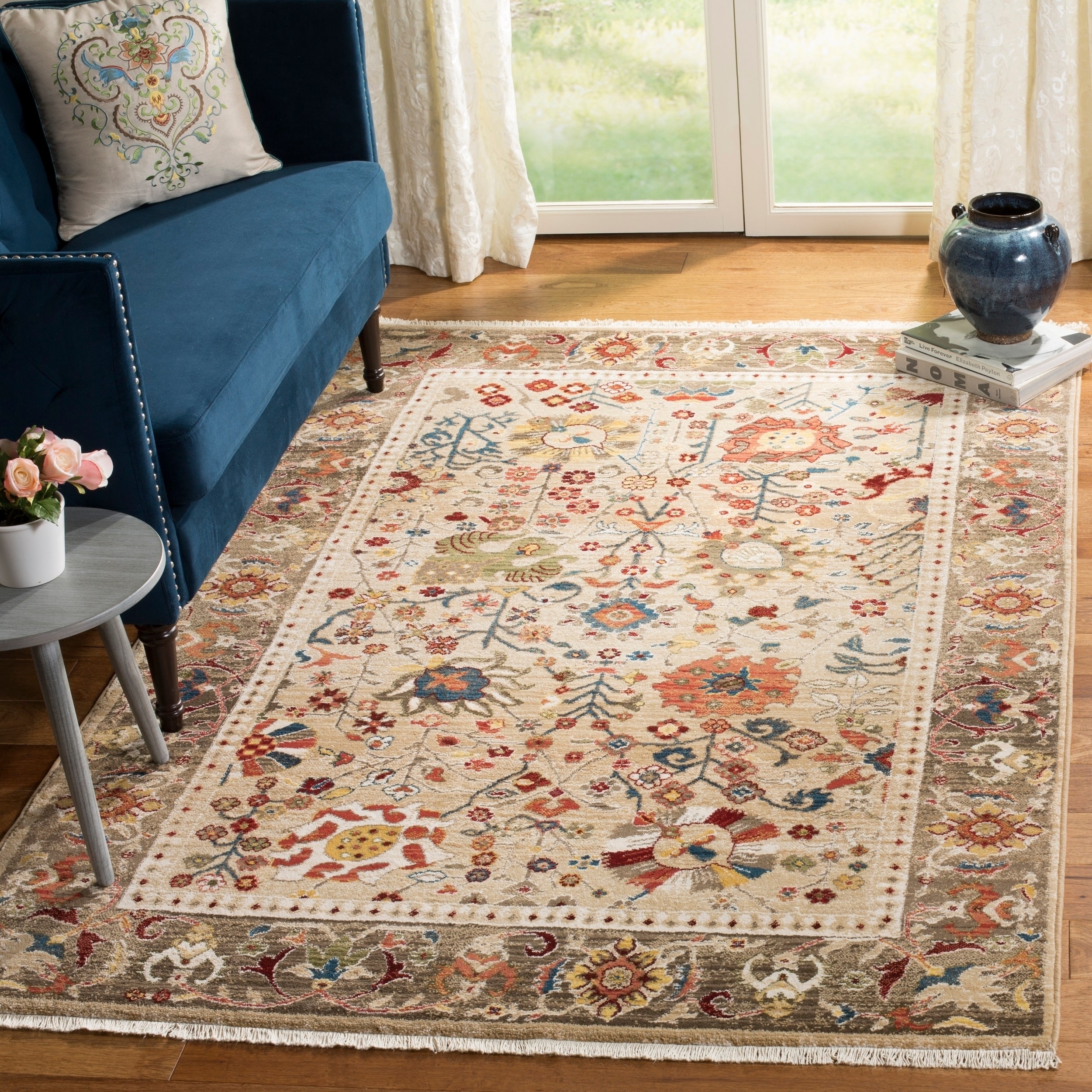 Shop Safavieh Kashan Transitional Oriental Beige / Taupe Rug - 3'3" x 4