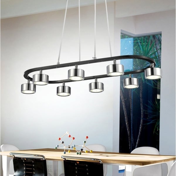 Porch & Den McCamley Black and Chrome Finish LED Chandelier - Chandeliers For Bedrooms by Overstock.com