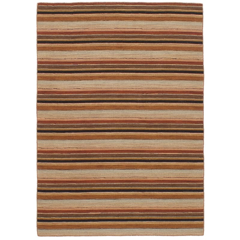 Flat-weave Manhattan Blue, Red Wool Kilim