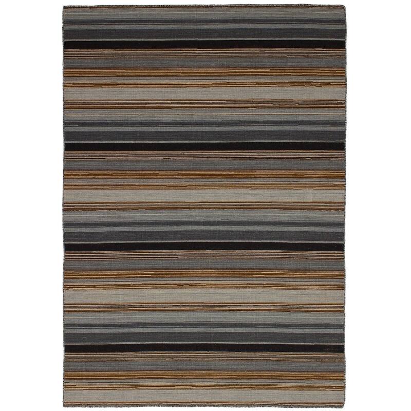 Flat-weave Manhattan Blue, Red Wool Kilim