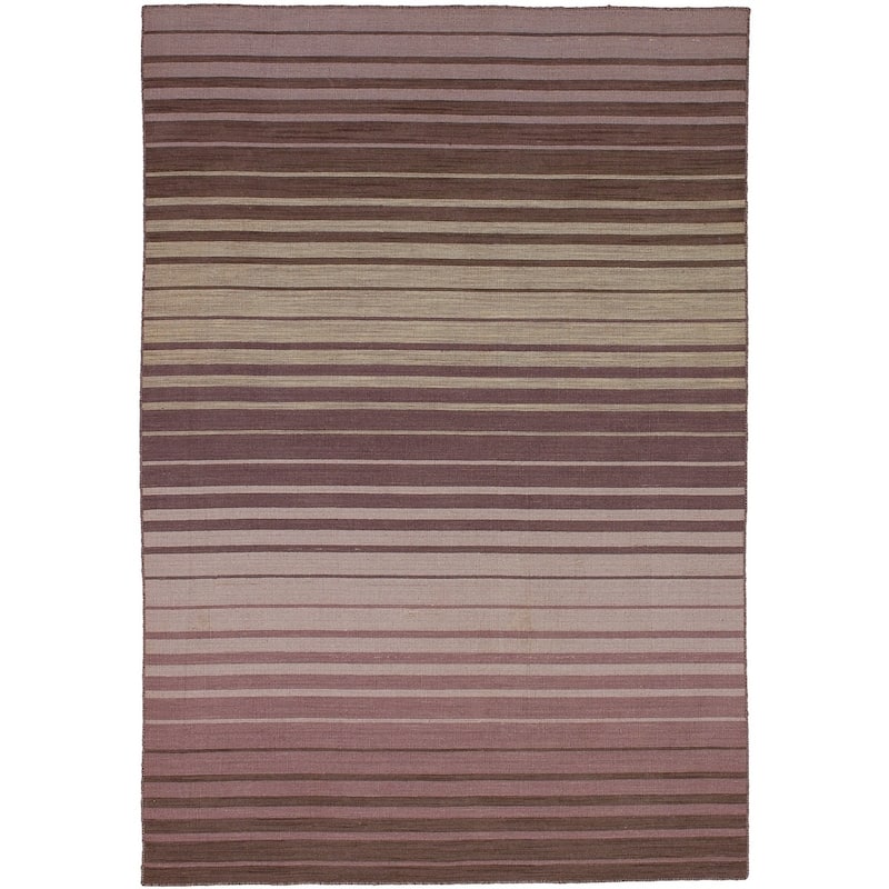 Flat-weave Manhattan Blue, Red Wool Kilim