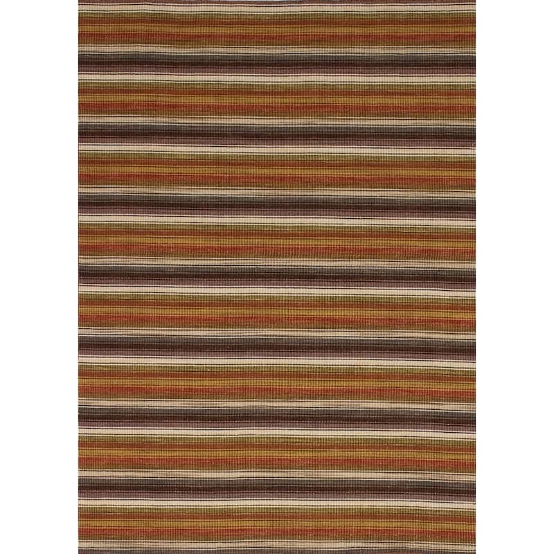Flat-weave Manhattan Blue, Red Wool Kilim