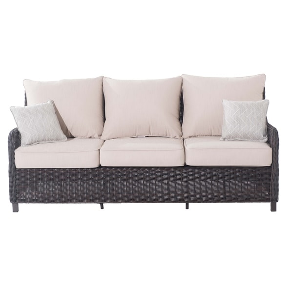 Shop Sunjoy Dighton Wicker Outdoor Sofa - Free Shipping ... Shop Sunjoy Dighton Wicker Outdoor Sofa - Free Shipping ... on Safavieh Outdoor Living Granton 5 Pc Living Set id=16209