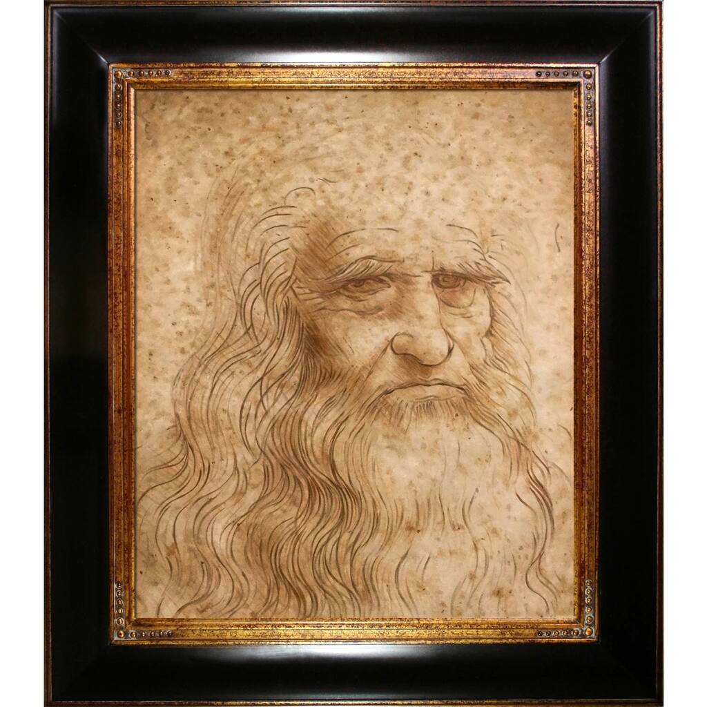 La Pastiche Leonardo Da Vinci 'Portrait of a Man in Red Chalk' Hand Painted Oil Reproduction