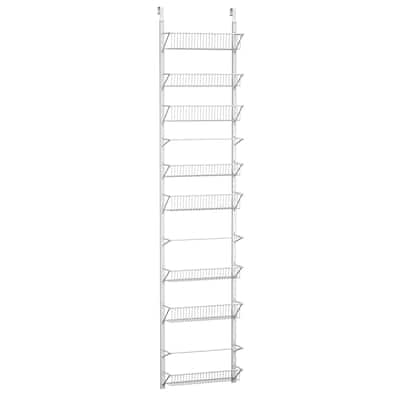 Over the Door Pantry Organizer - 9-Tier Organizer for Bathroom, Closet, or Kitchen Storage by Home-Complete (White) - 8 Shelves