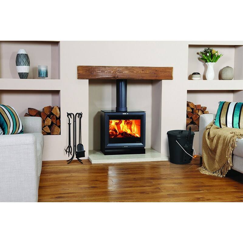 4.75 Gallon Black Ash Bucket with Lid and Shovel-Essential Tools by Home-Complete