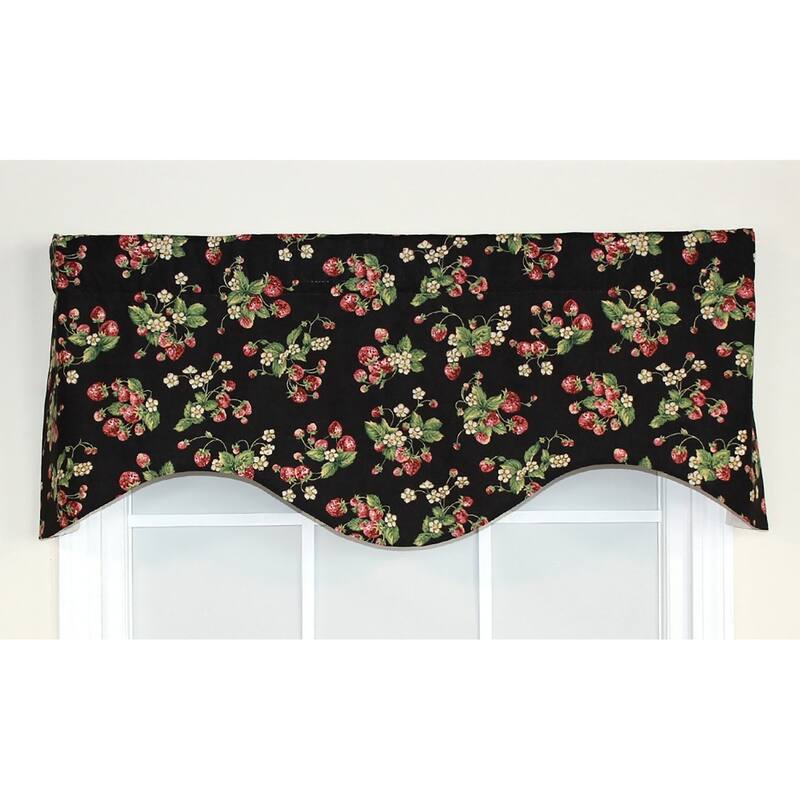 RLF Home Strawberry Fields Cornice Window Valance - Black