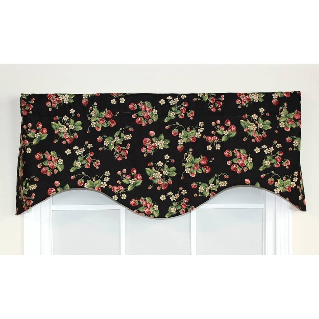 RLF Home Strawberry Fields Cornice Window Valance - Black