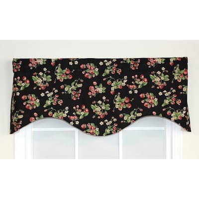 RLF Home Strawberry Fields Cornice Window Valance - Black