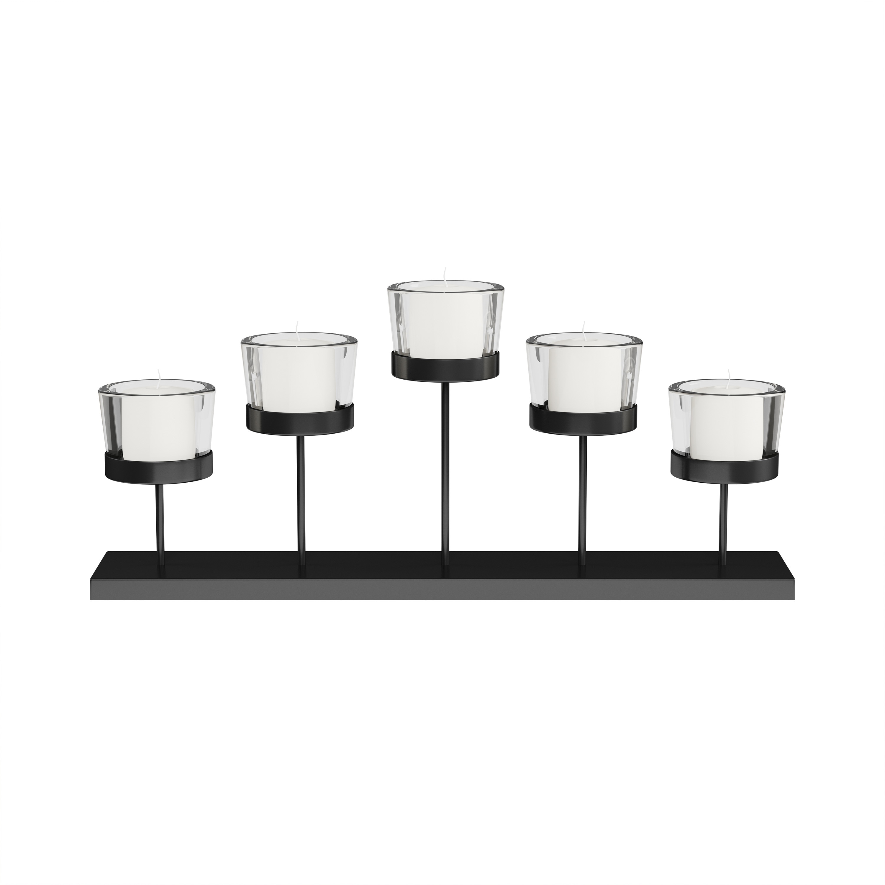 black candle holder centerpiece