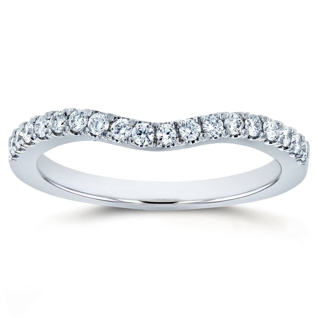 Annello by Kobelli 14k Gold 1/5ct TDW DEF VS Lab Grown Diamond Women's Curved Wedding Band