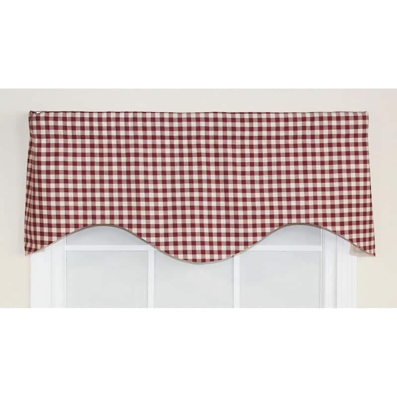 RLF Home Picnic Check Cornice Window Valance - Red