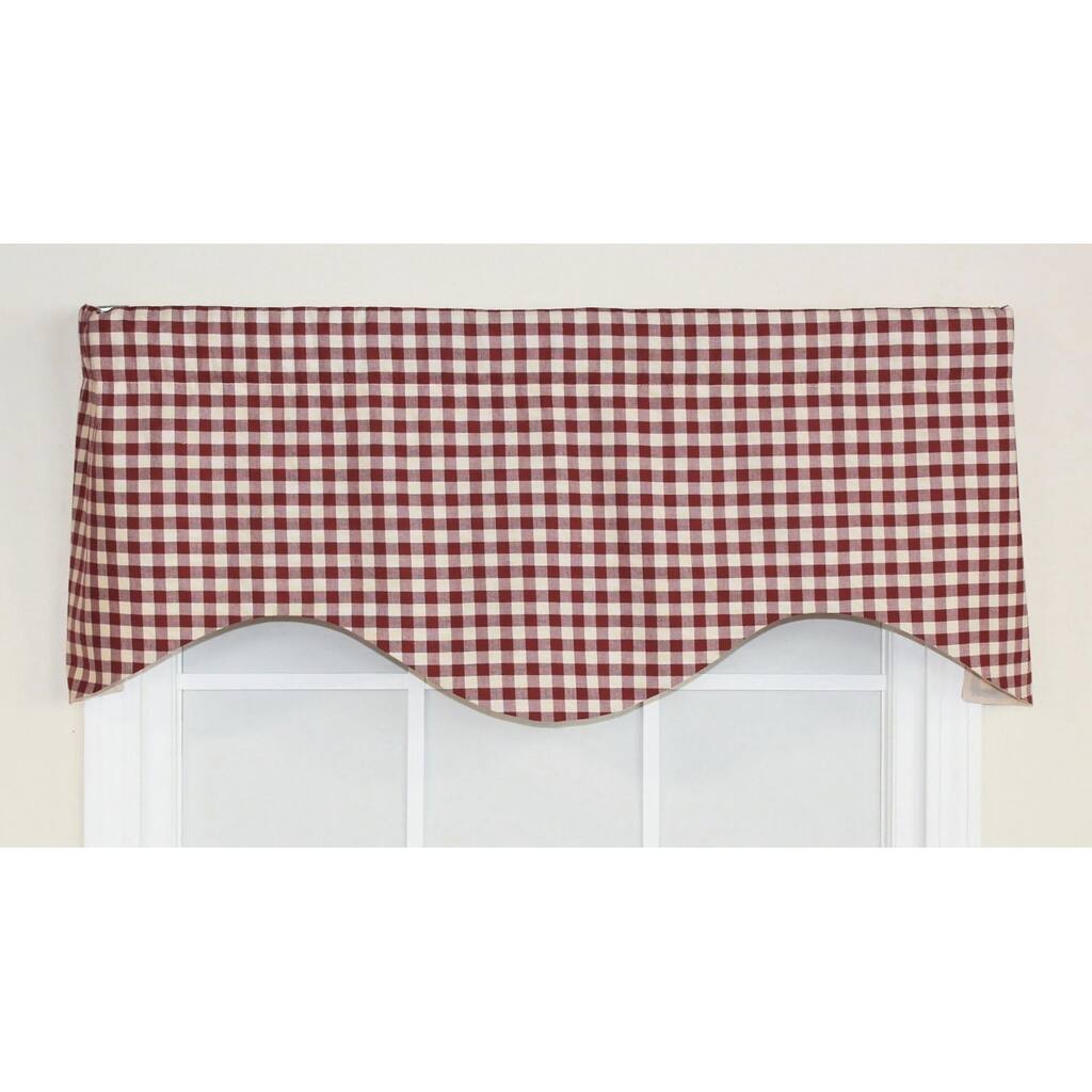 RLF Home Picnic Check Cornice Window Valance - Red