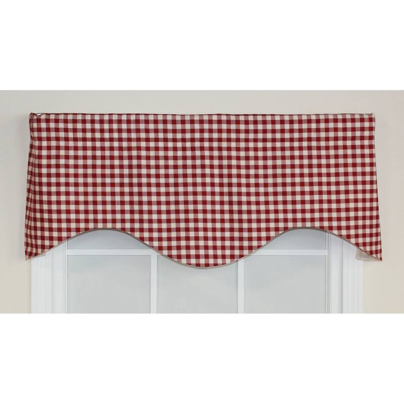 RLF Home Picnic Check Cornice Window Valance - Red