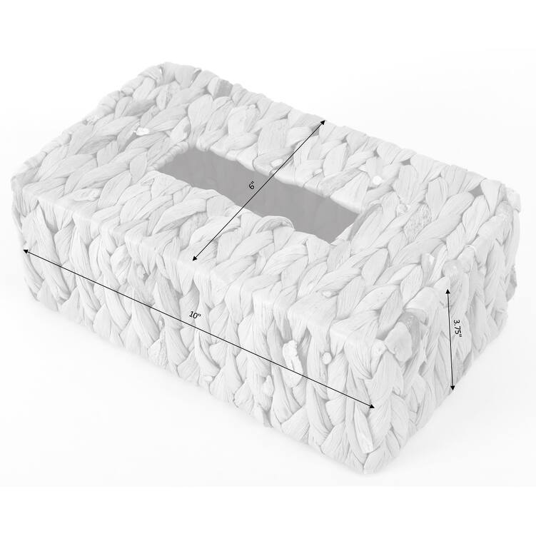 Wicker Water Hyacinth Tissue Box Cover Rectangle - natural
