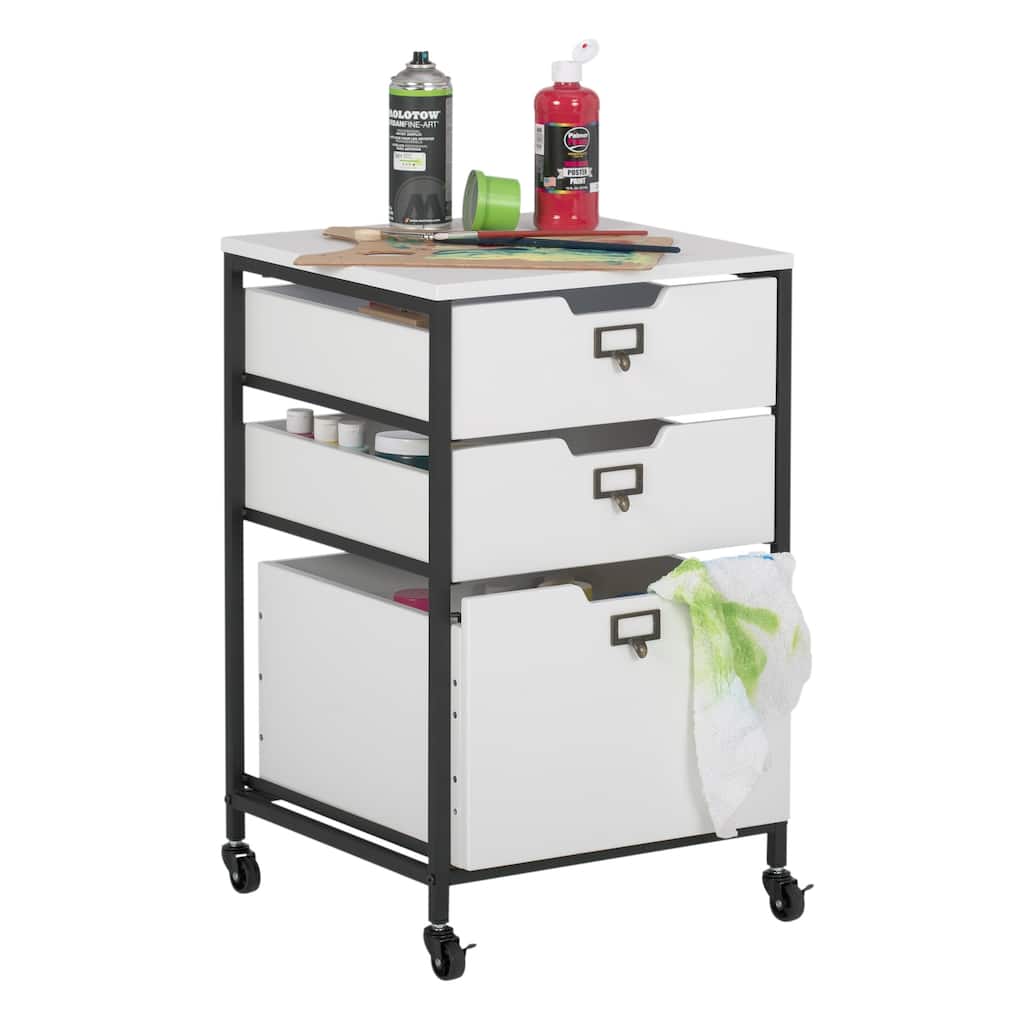 Sew Ready 3 Drawer White Mobile Organizer