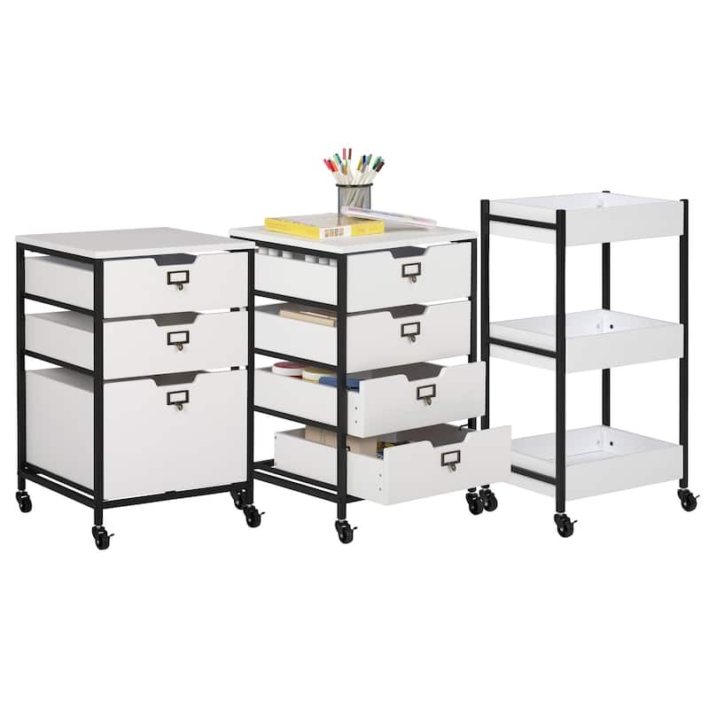 Sew Ready 3 Drawer White Mobile Organizer