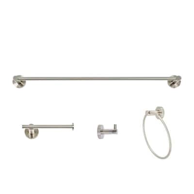 Italia Venezia Series Brushed Nickel 4 Piece Bathroom Accessory Set