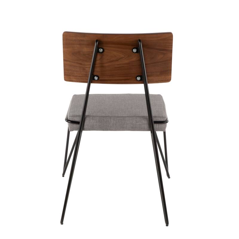 Loft Mid-Century Modern Chair with Walnut Wood Accent - Set of 2