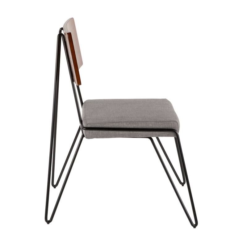 Loft Mid-Century Modern Chair with Walnut Wood Accent - Set of 2