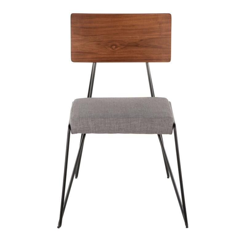 Loft Mid-Century Modern Chair with Walnut Wood Accent - Set of 2