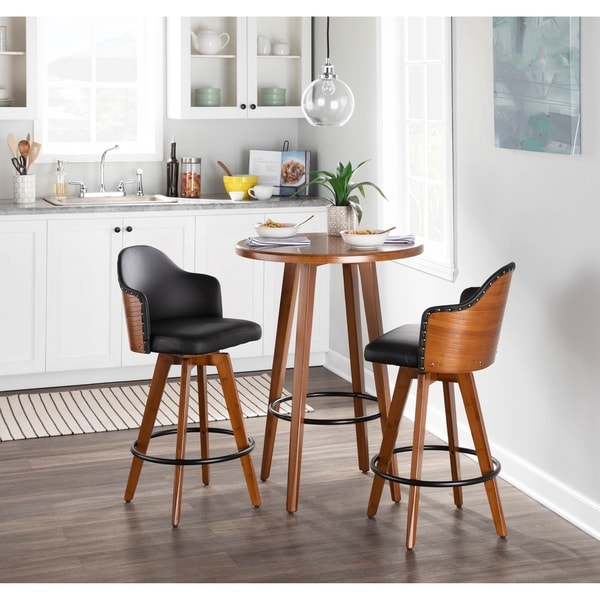 mid century wood counter stools