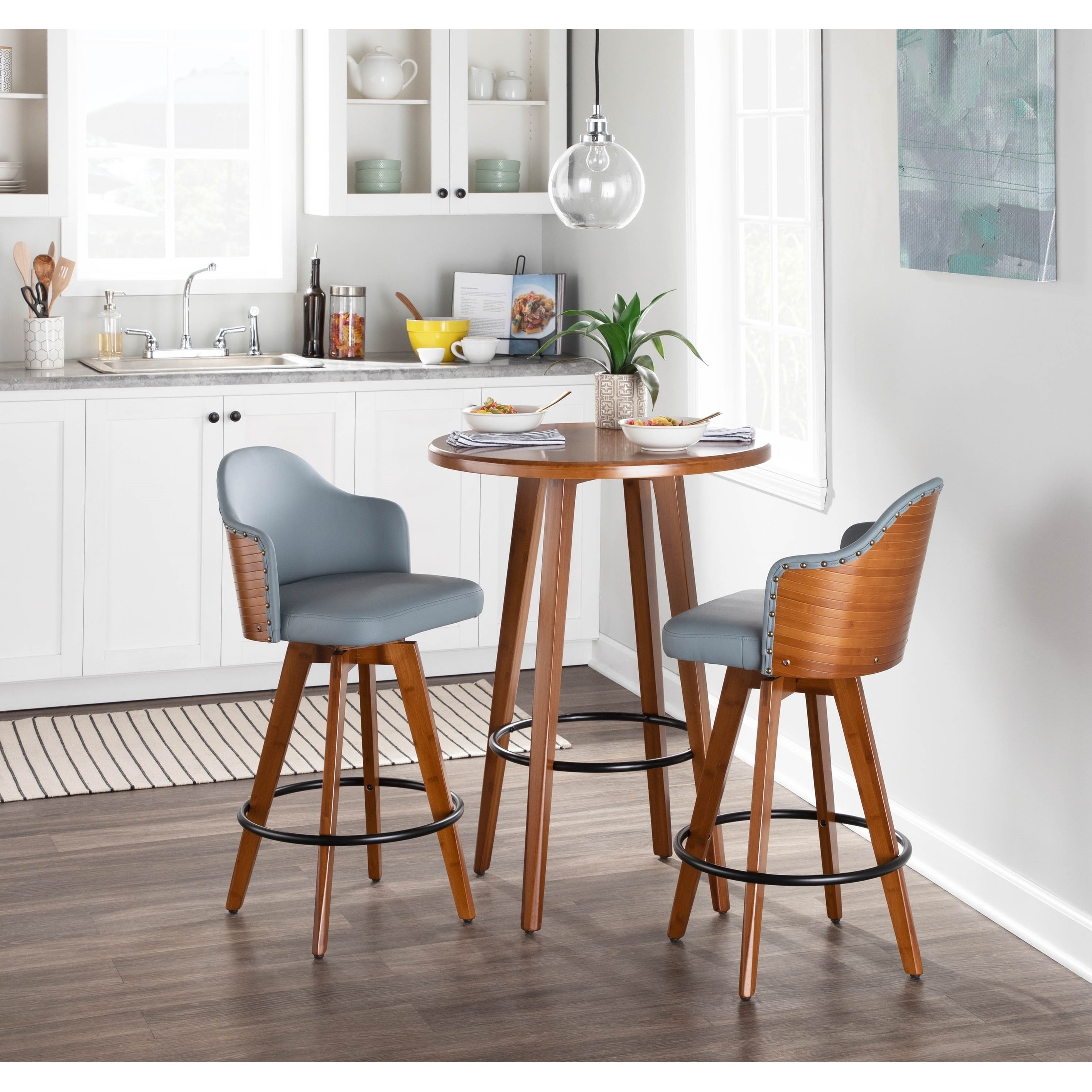 grey and copper bar stools