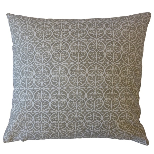Kamber Damask Throw Pillow Pewter
