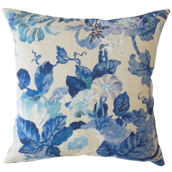 Nakaila Floral Throw Pillow Indigo