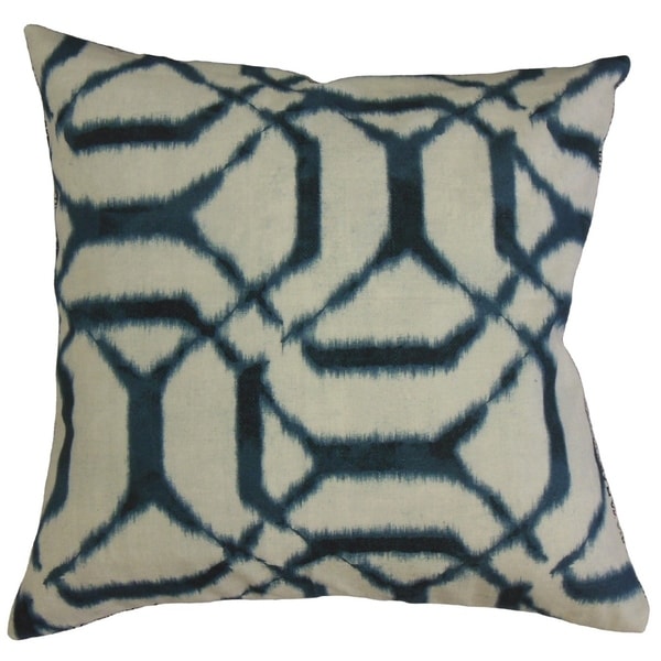 Zad Ikat Throw Pillow Blue