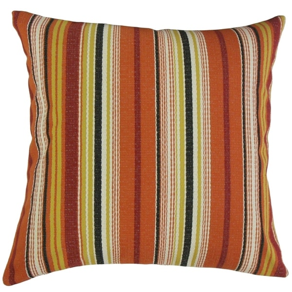 Faida Striped Throw Pillow Red